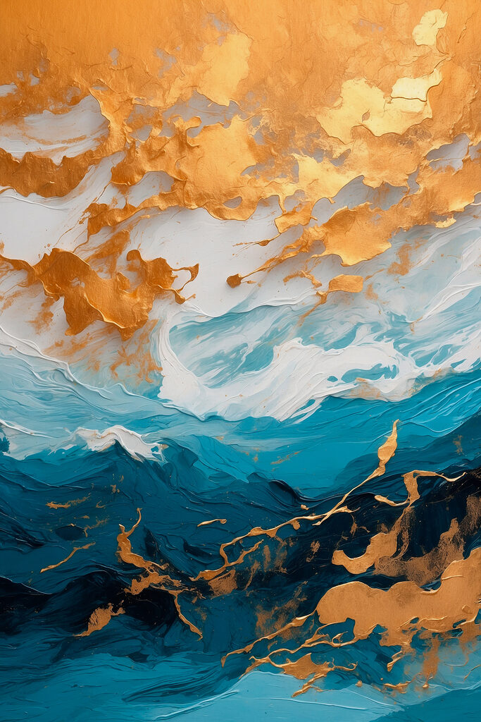 Azure waves meet shimmering shores