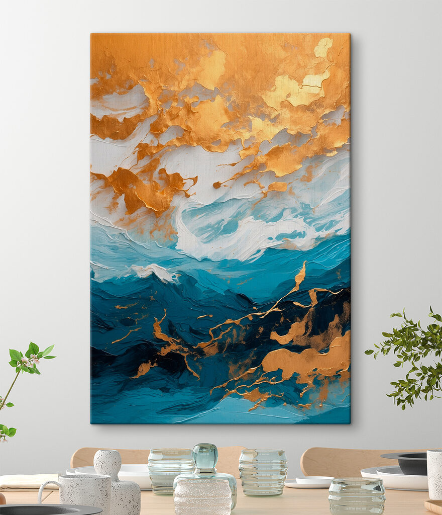 Azure waves meet shimmering shores