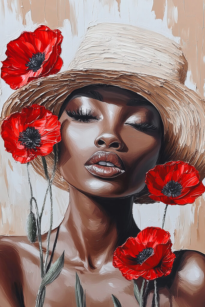 Woman with flowers in her hair Woman with flowers in her hair