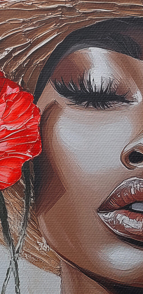 Woman with flowers in her hair Woman with flowers in her hair