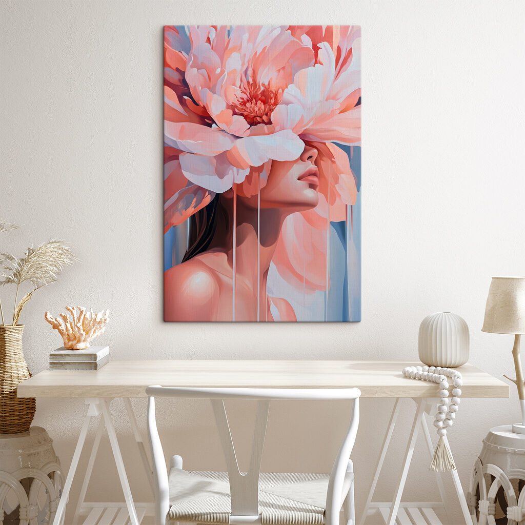 Woman with flowers on her head