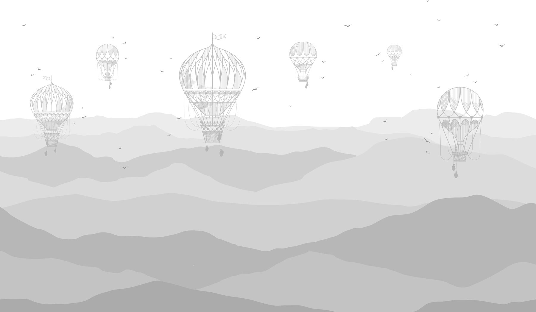 Group of hot air balloons in the sky