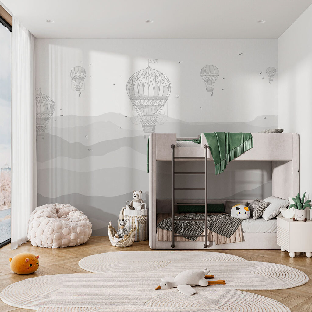 Group of hot air balloons in the sky