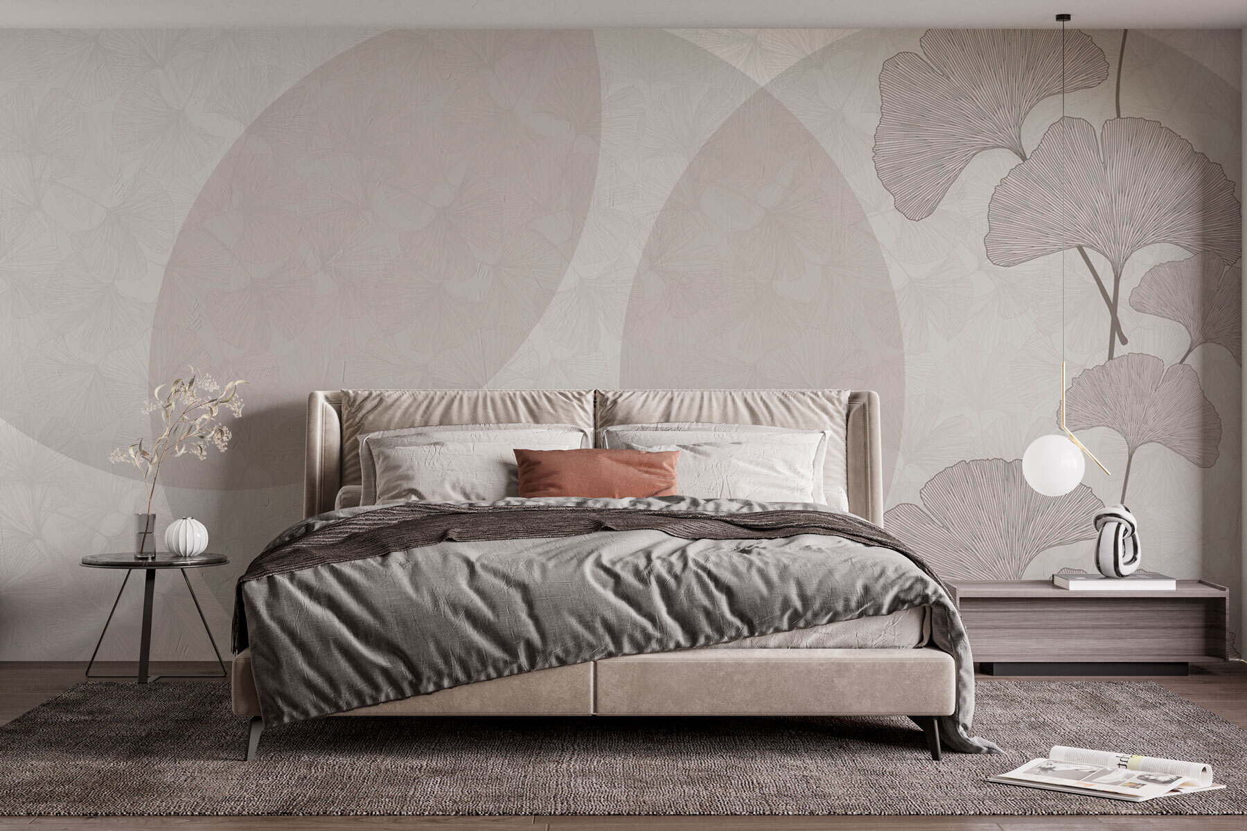 Grey and white background with circles and lines