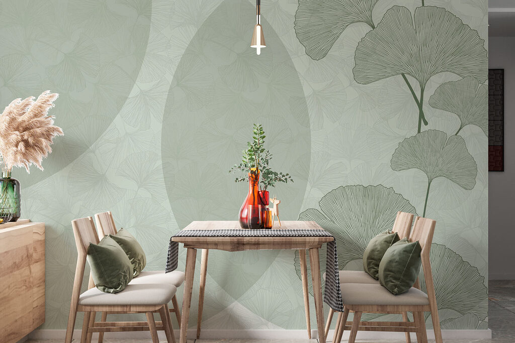 Green and white background with circles and lines