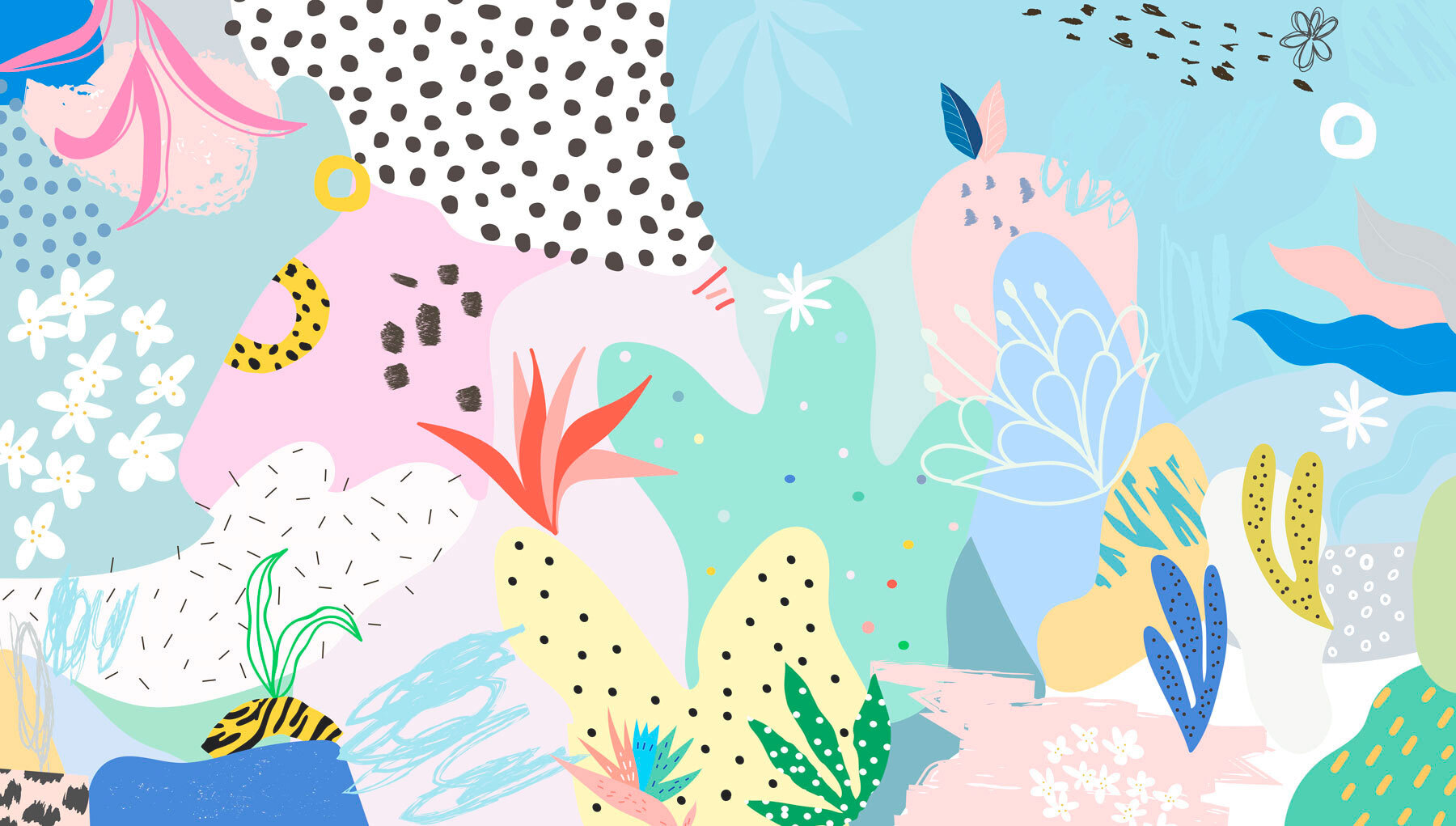 Colorful pattern with different shapes and colors