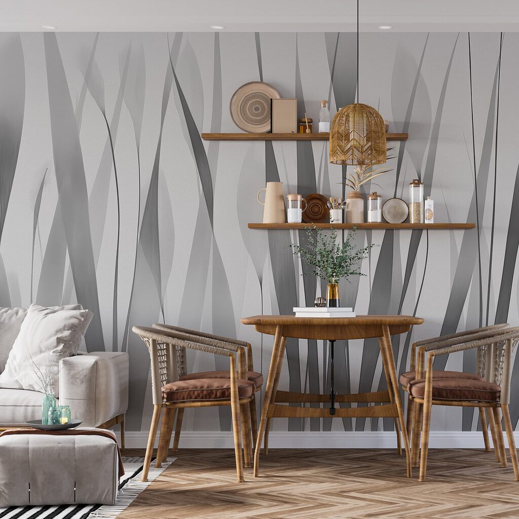 Grey and white image of plants