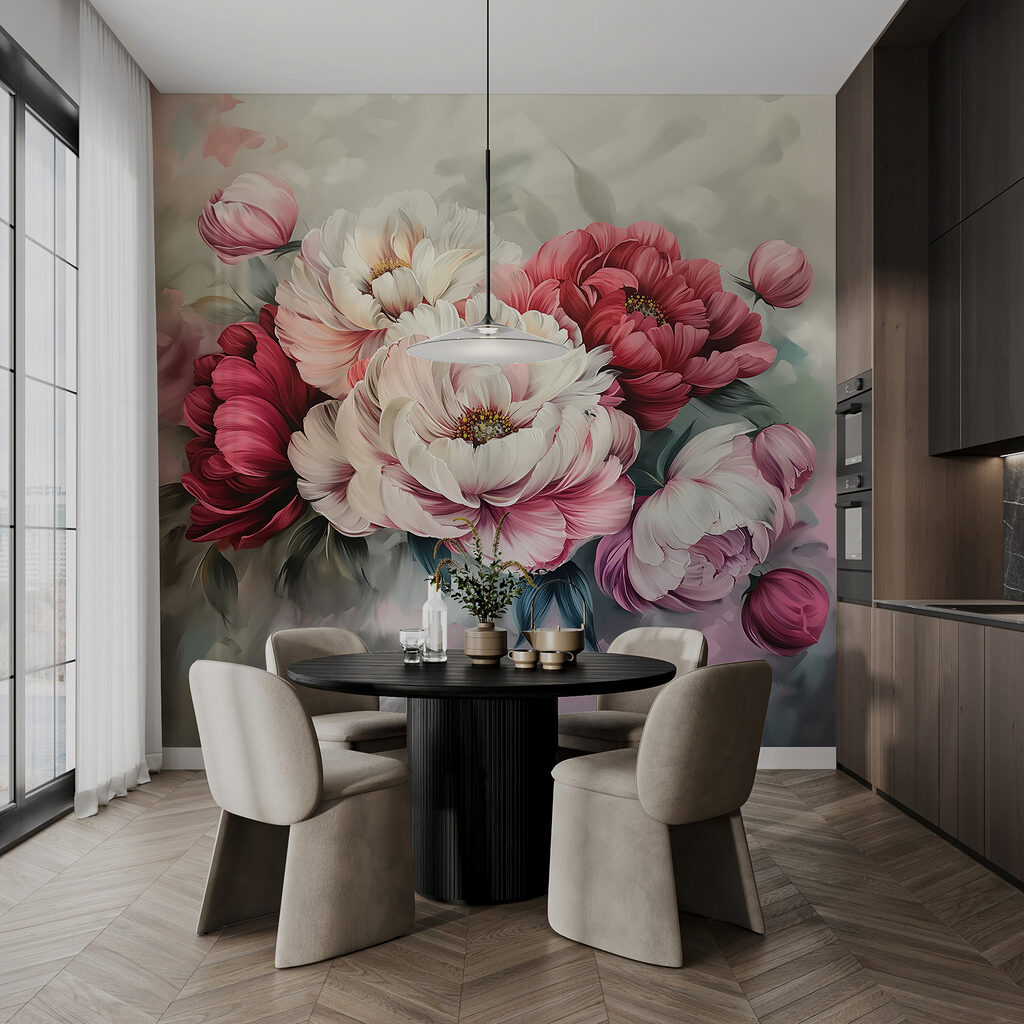 Painting of flowers on a surface Painting of flowers on a surface