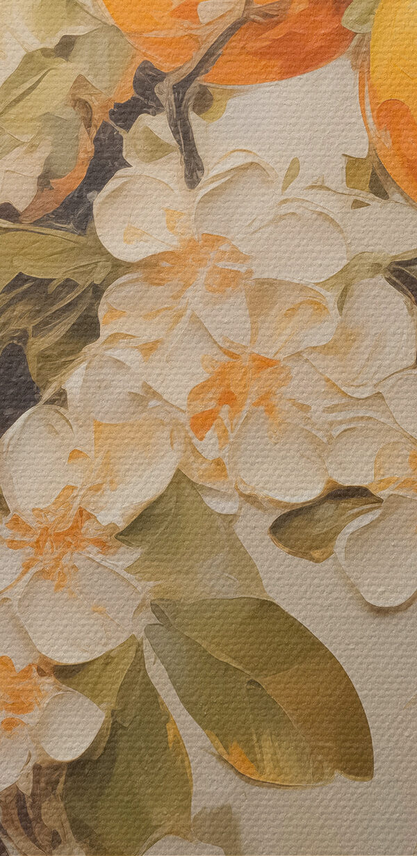 Painting of oranges and flowers Painting of oranges and flowers