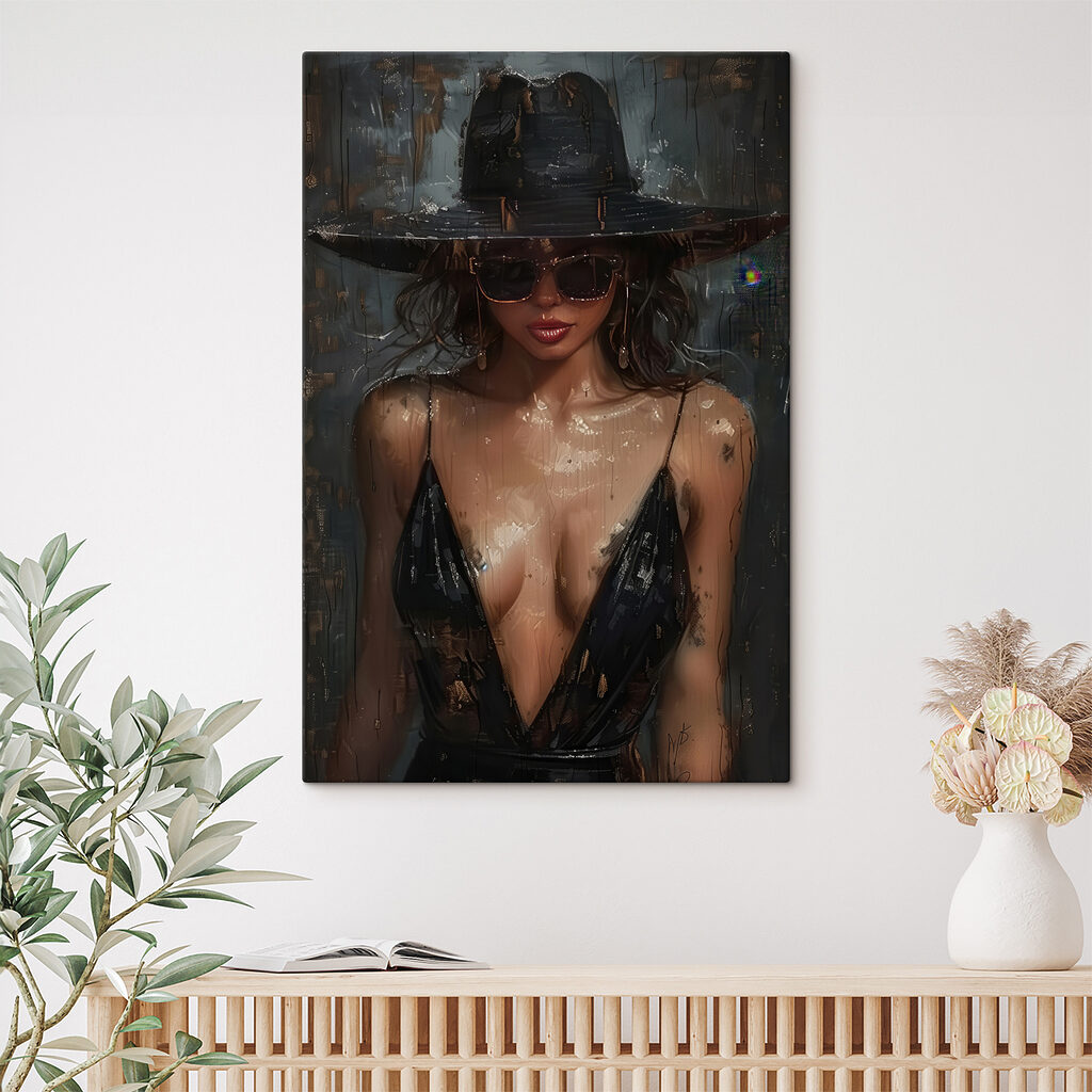 Woman wearing a hat and sunglasses Woman wearing a hat and sunglasses