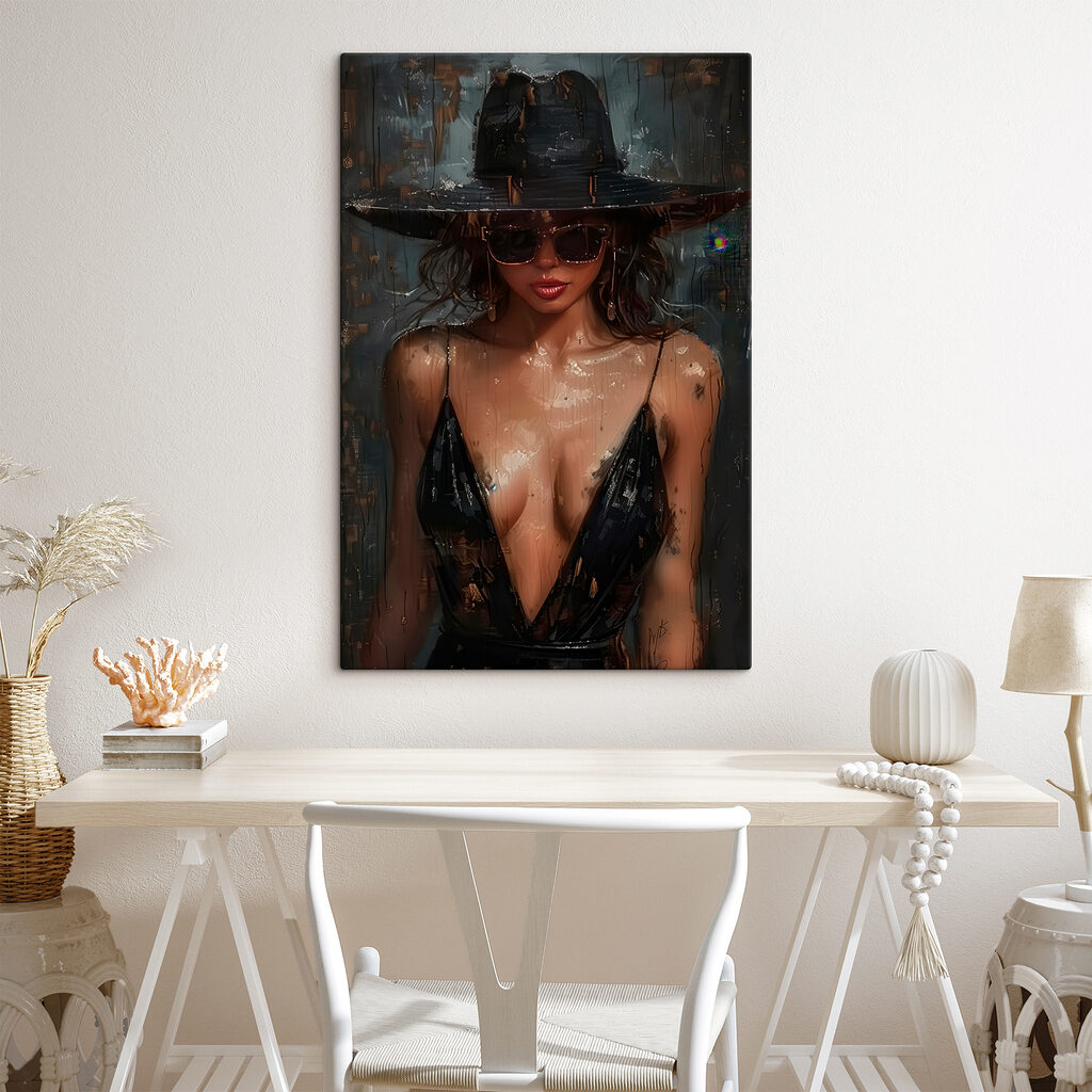 Woman wearing a hat and sunglasses Woman wearing a hat and sunglasses