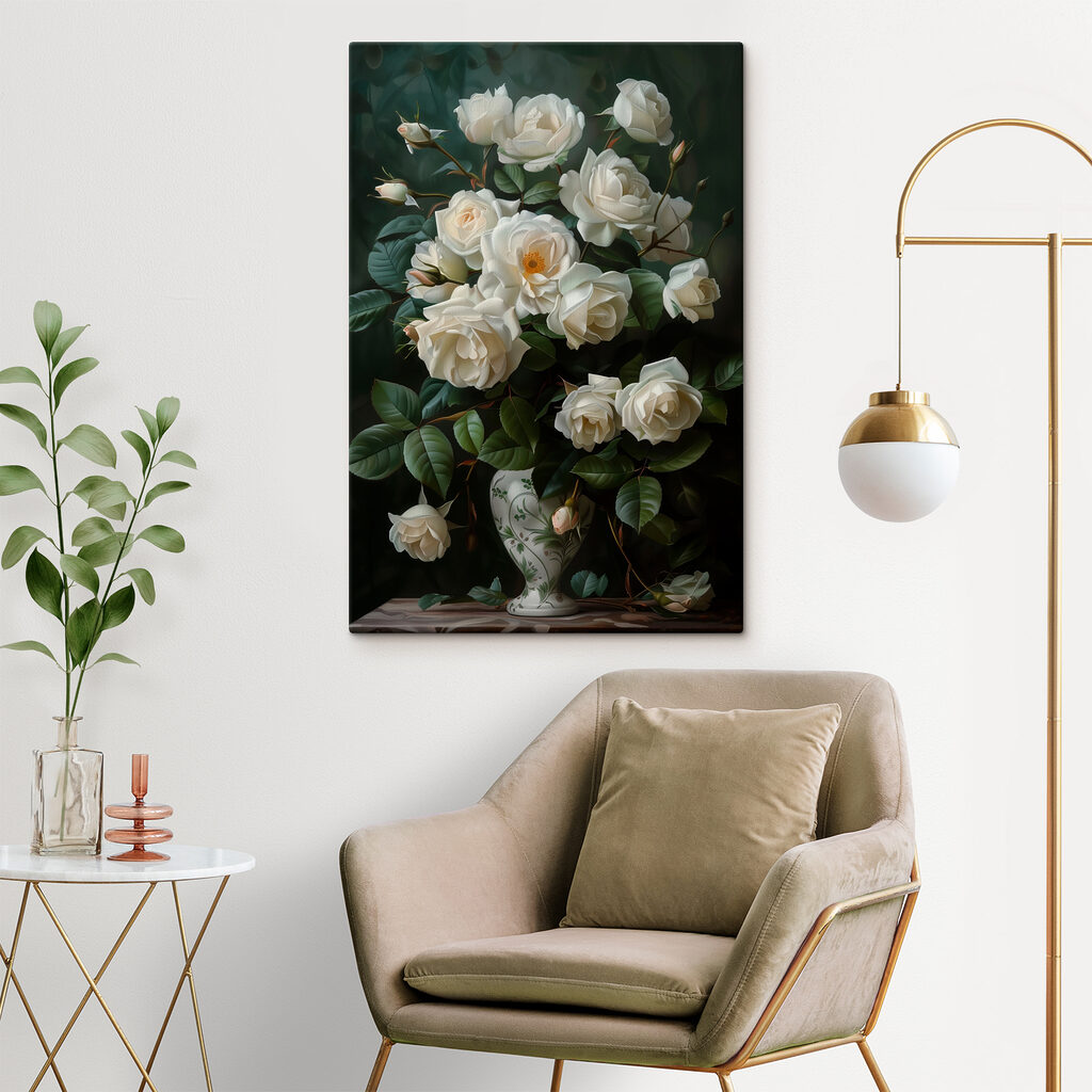 Elegant bouquet of white roses