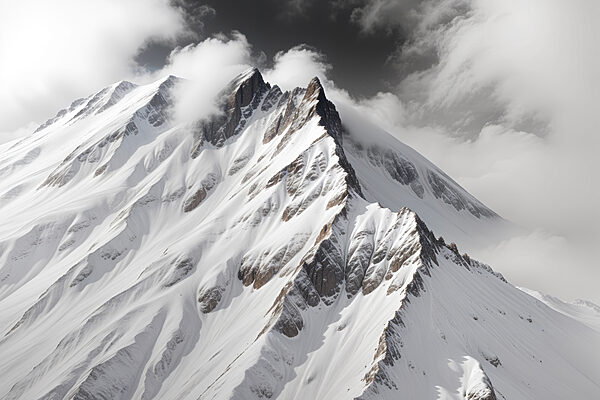 Mountain with snow and clouds Mountain with snow and clouds
