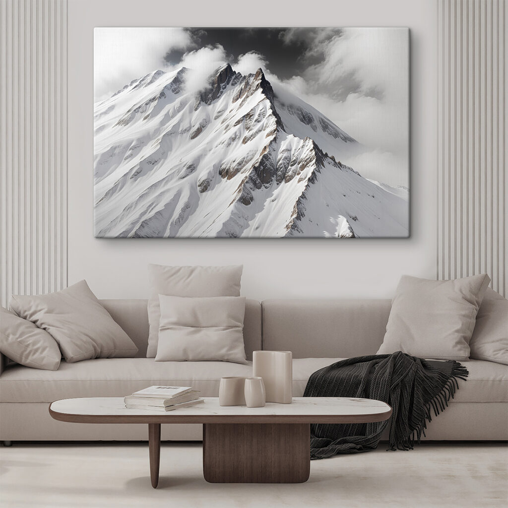 Mountain with snow and clouds Mountain with snow and clouds
