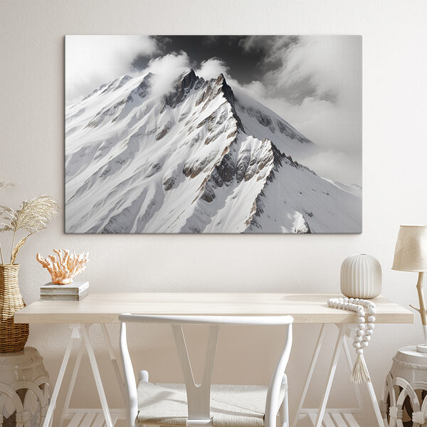 Mountain with snow and clouds Mountain with snow and clouds