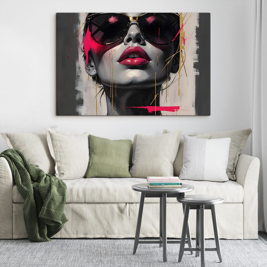 Woman with sunglasses and red lipstick Woman with sunglasses and red lipstick