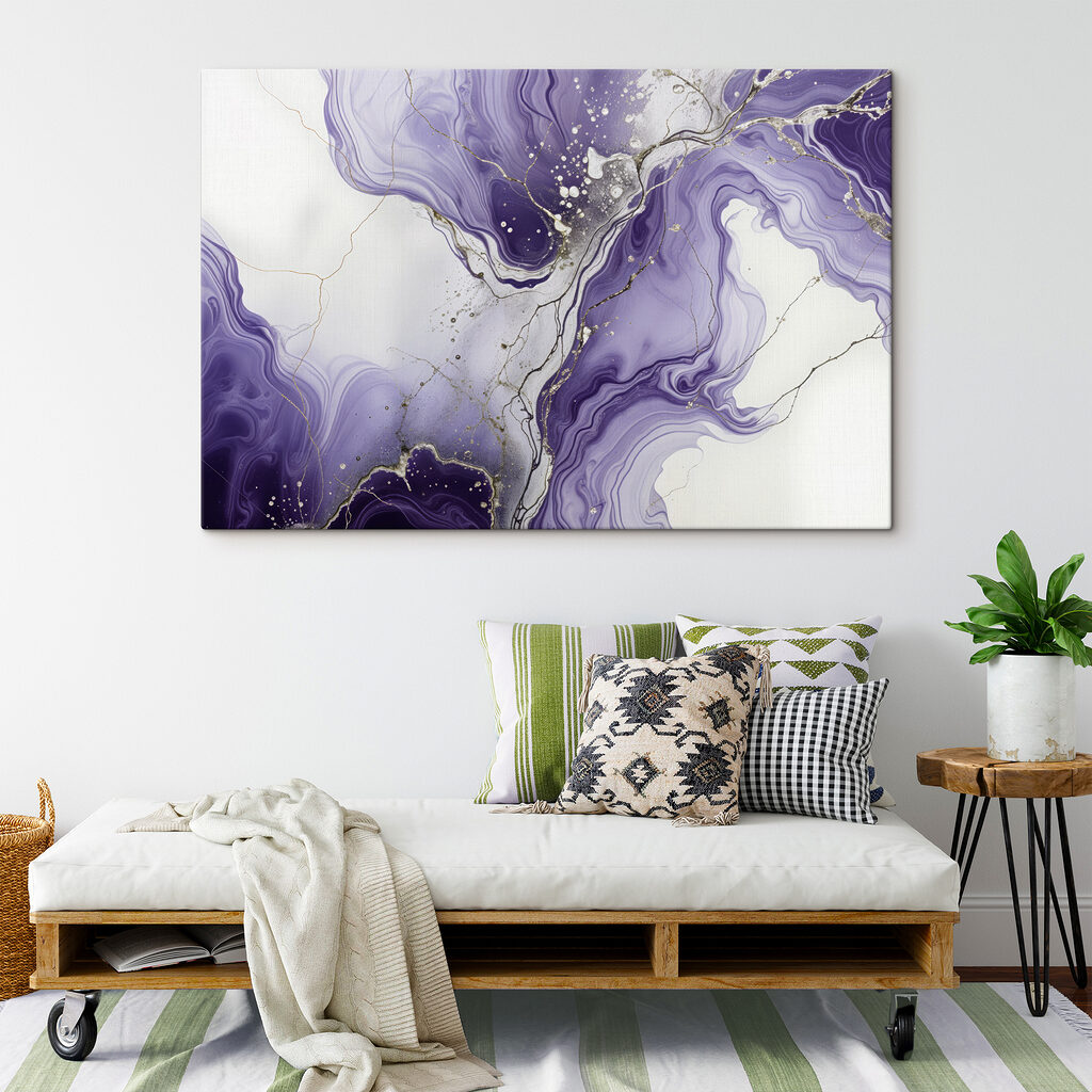 Lavender swirls with metallic veins Lavender swirls with metallic veins