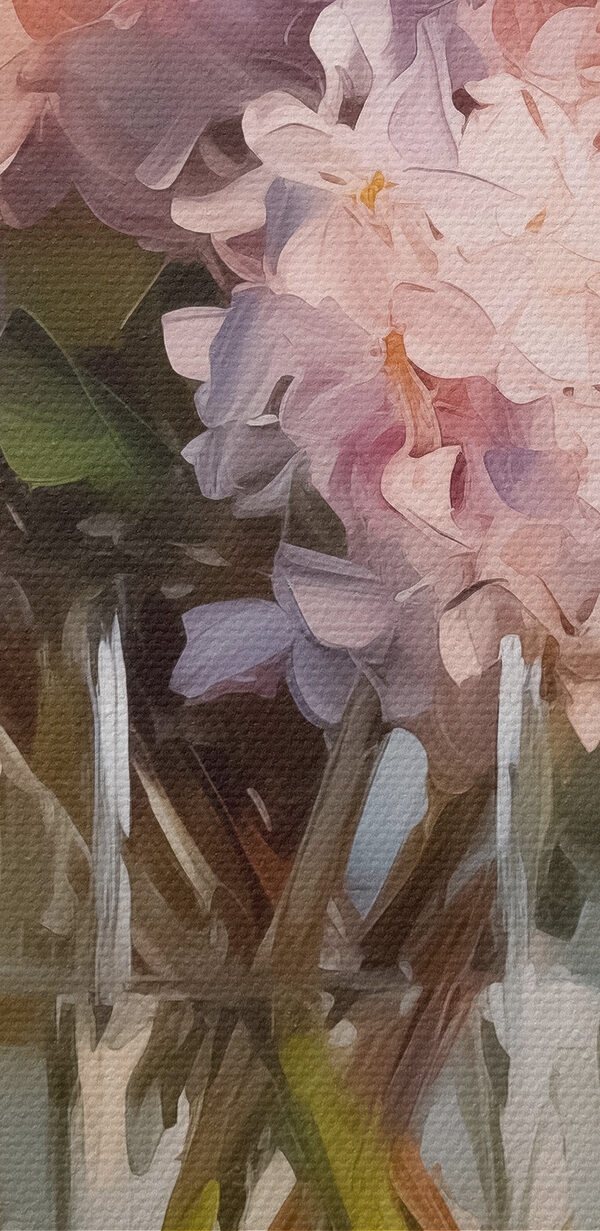 Painting of flowers in a glass vase Painting of flowers in a glass vase