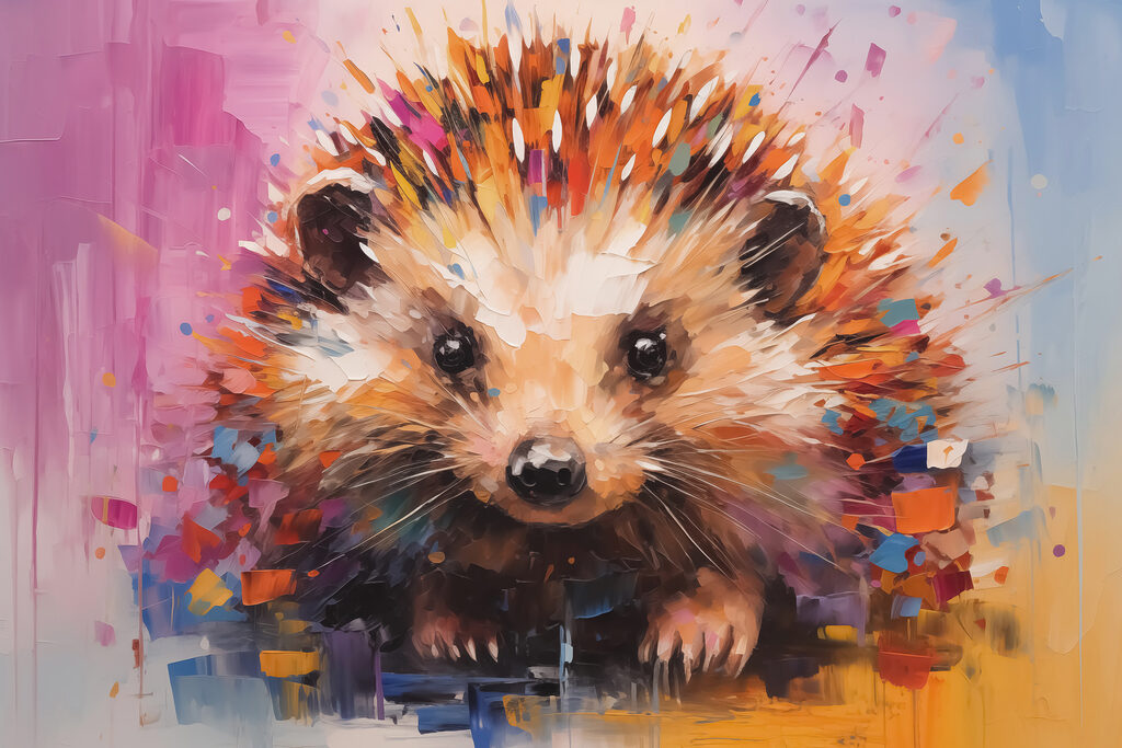 Painting of a hedgehog Painting of a hedgehog