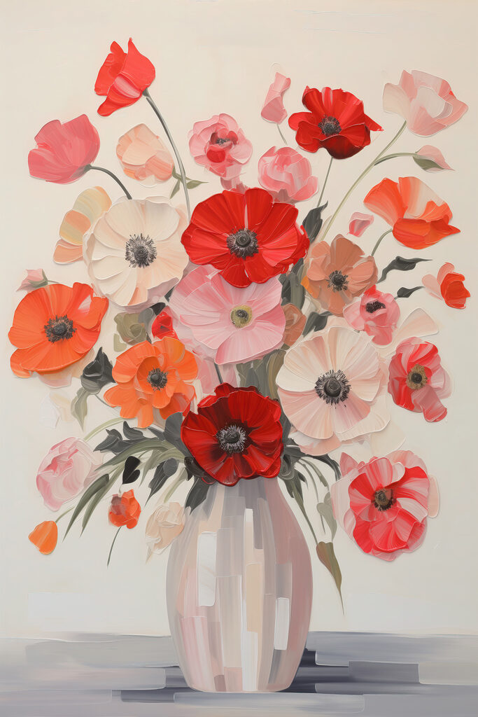 Painting of flowers in a vase