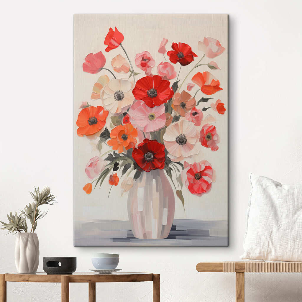 Painting of flowers in a vase