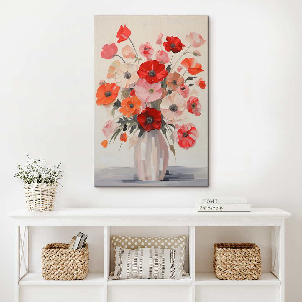 Painting of flowers in a vase