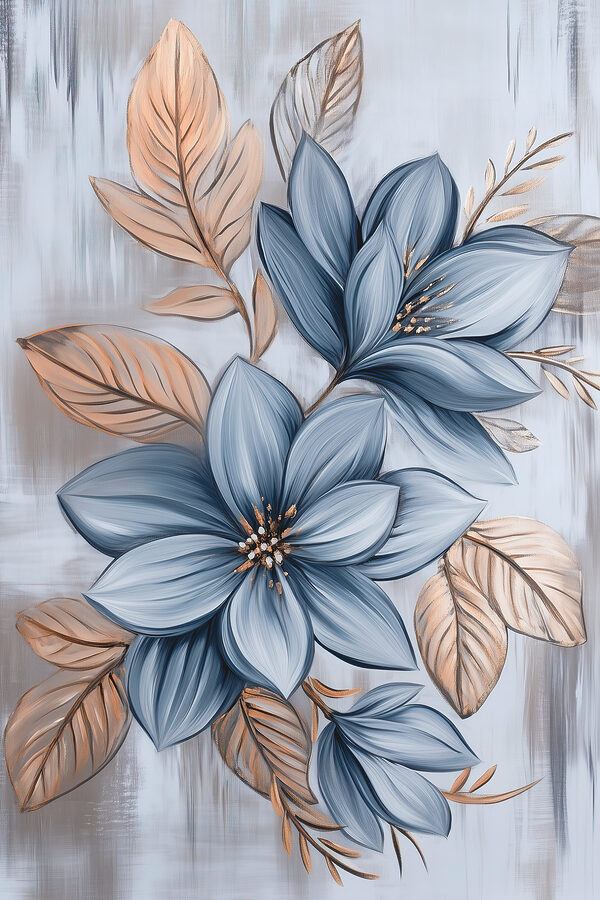 Painting of flowers and leaves Painting of flowers and leaves