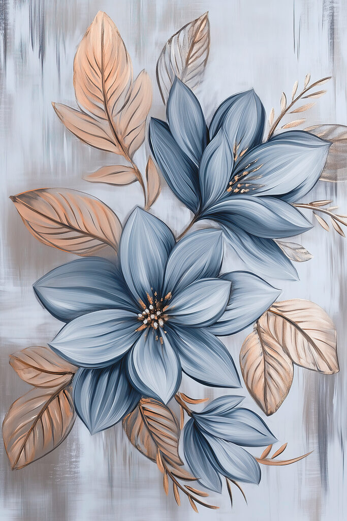 Painting of flowers and leaves Painting of flowers and leaves