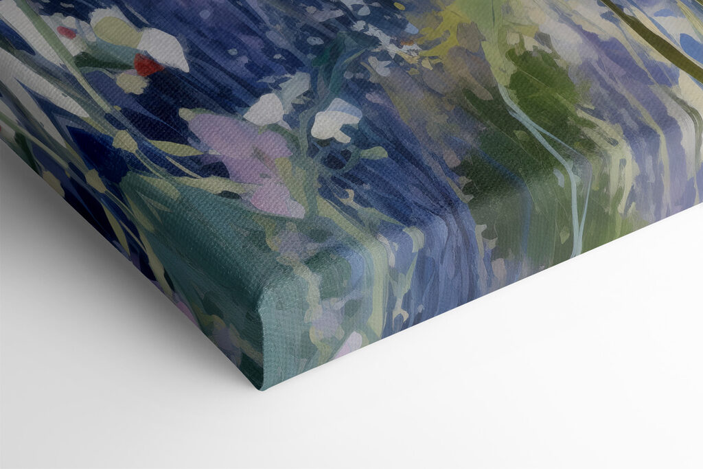 Painting of flowers in a field