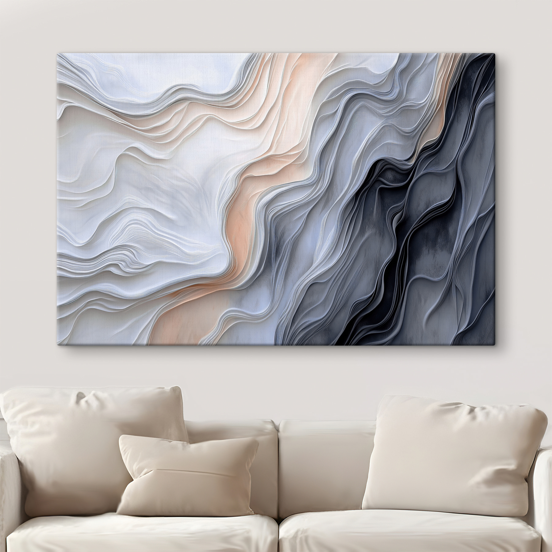 White and grey wavy lines
