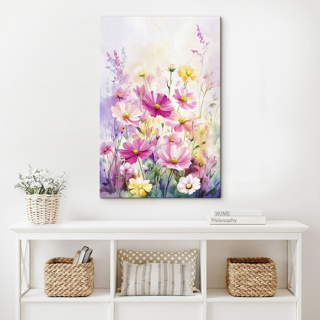 Painting of flowers in a field Painting of flowers in a field