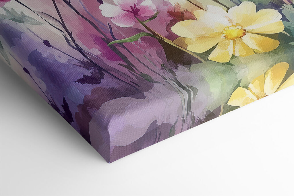 Painting of flowers in a field Painting of flowers in a field