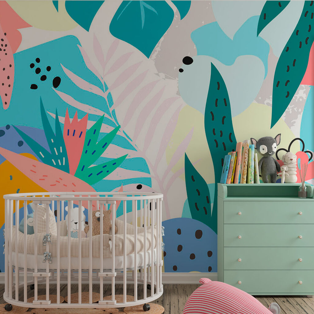 Colorful floral pattern with different colors