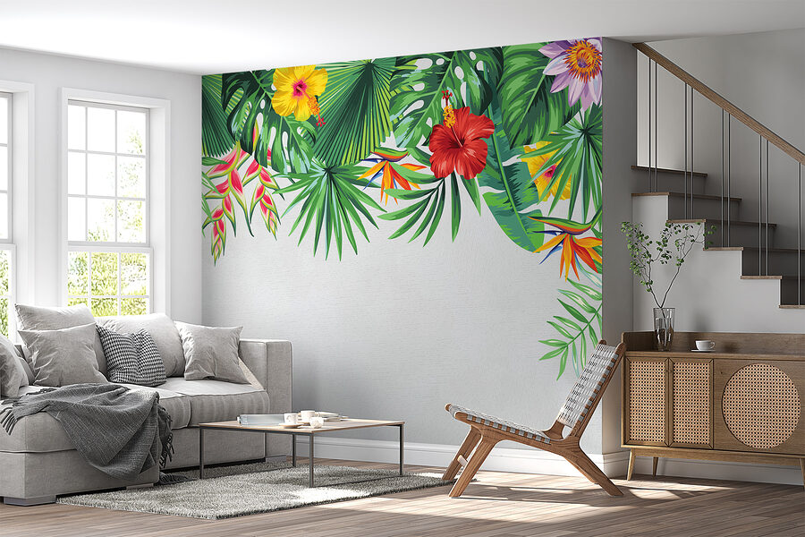 Group of tropical leaves Group of tropical leaves