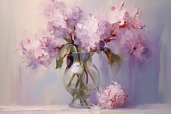Painting of flowers in a vase Painting of flowers in a vase