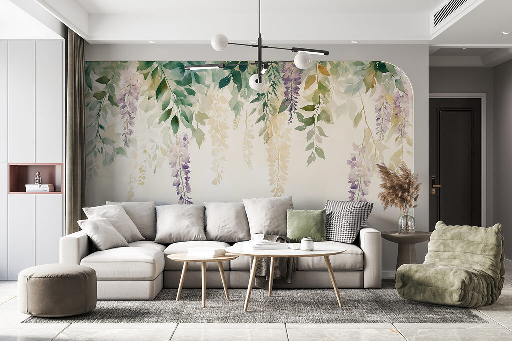 Painting of flowers and leaves Painting of flowers and leaves