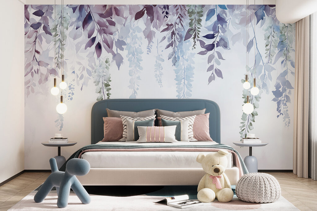 Painting of leaves and flowers