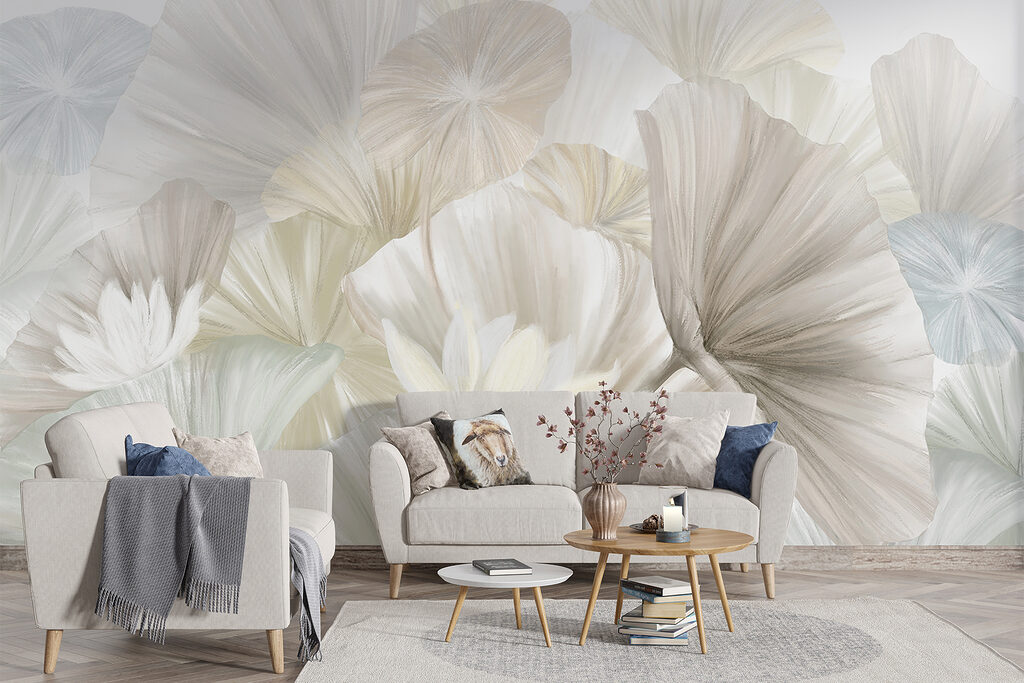 Group of white and grey leaves Group of white and grey leaves