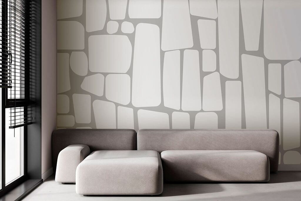 White rectangular shapes on a gray background White rectangular shapes on a gray background