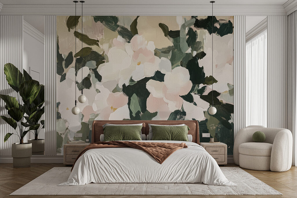 Painting of flowers and leaves Painting of flowers and leaves