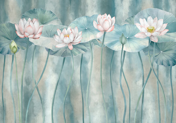 Group of flowers and leaves Group of flowers and leaves