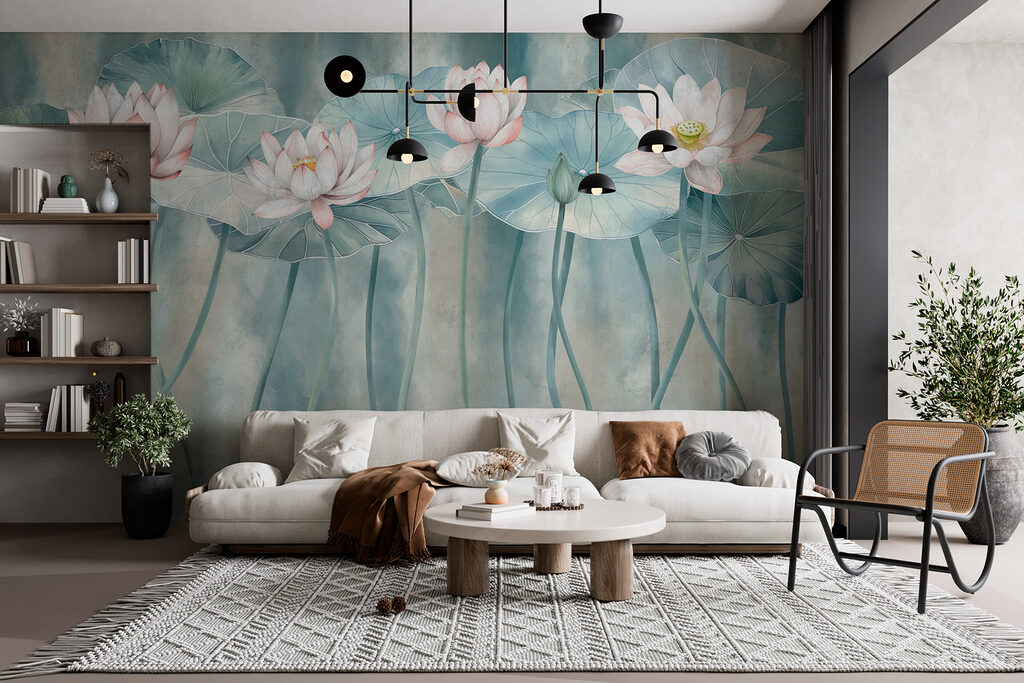 Group of flowers and leaves Group of flowers and leaves