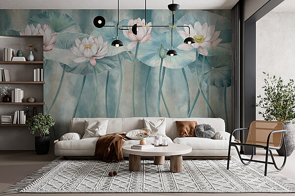 Group of flowers and leaves Group of flowers and leaves