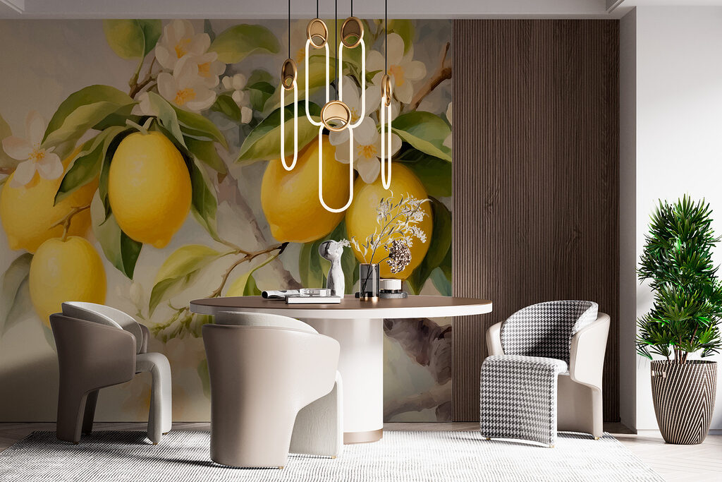 Painting of lemons on a tree Painting of lemons on a tree