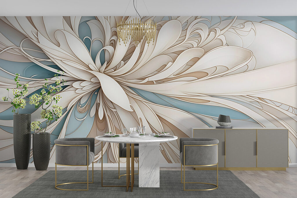 White and blue swirls