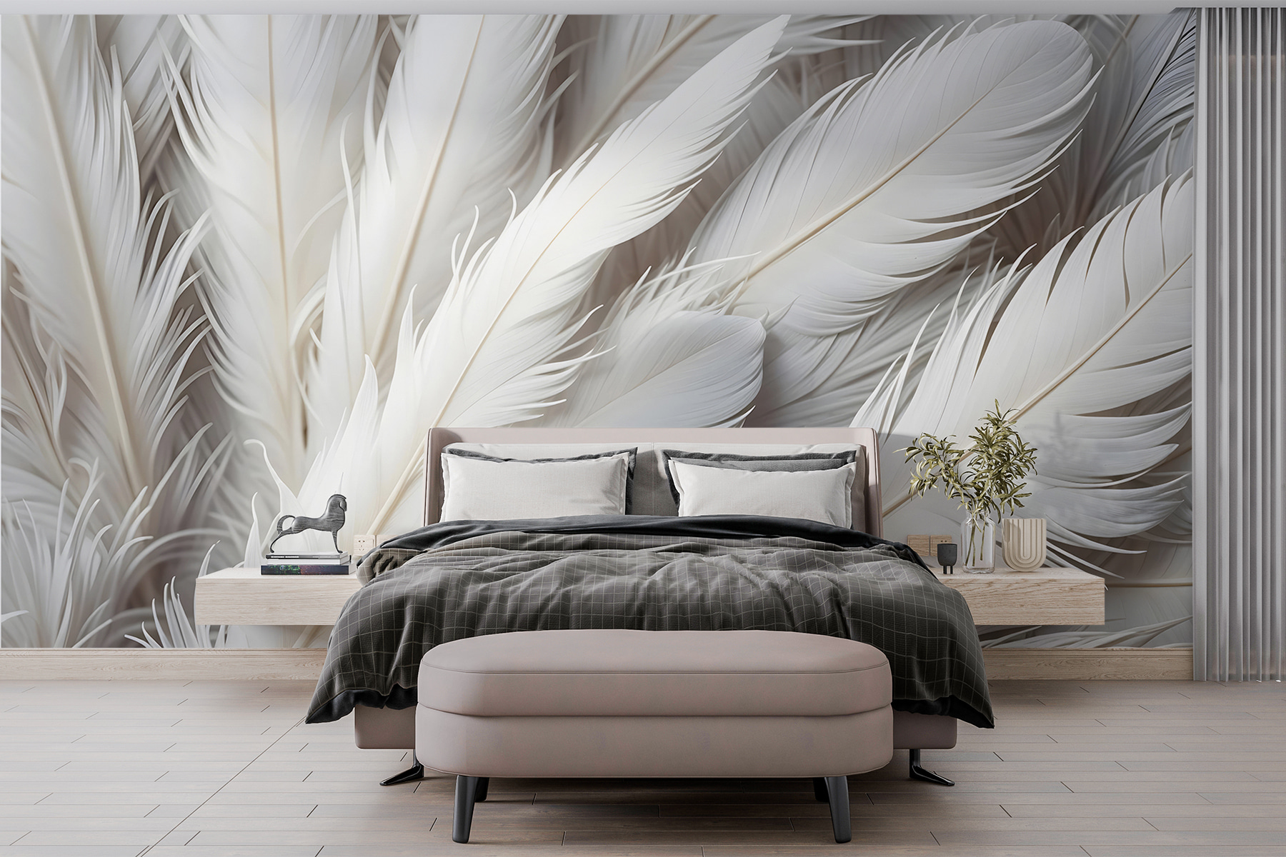 Group of white feathers