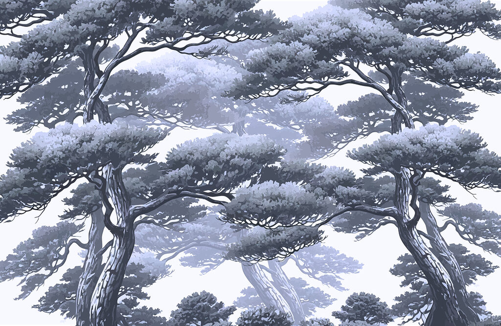 Group of trees with branches