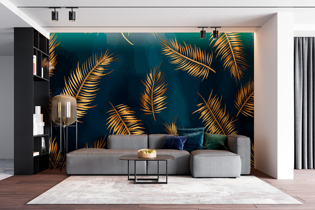 Bronze leaves against dark elegance