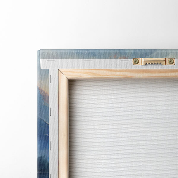 Painting of a lake with mountains and trees Painting of a lake with mountains and trees