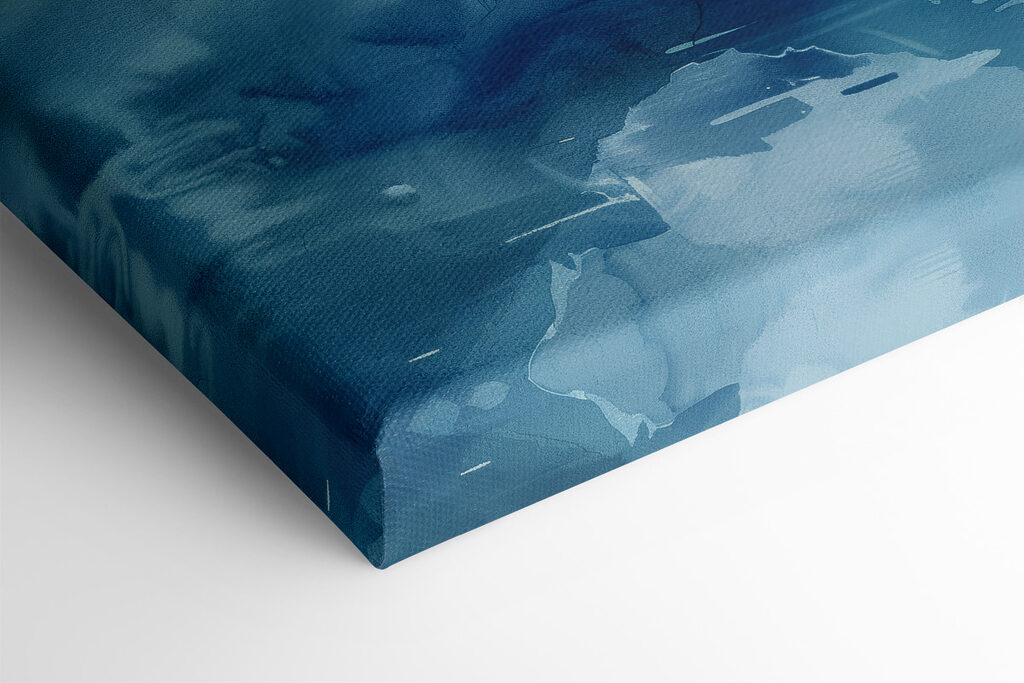 Water painting of a lake with trees and mountains in the background Water painting of a lake with trees and mountains in the background